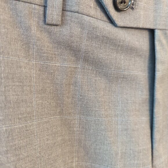 Ralph Lauren Mens 36x30 Medium Gray Plaid Dress Pants Comfort Flex Flat Front - Picture 6 of 12